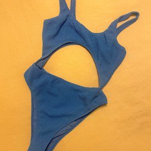 PacSun Eco Blue Camila Keyhole Scrunch One Piece Swimsuit